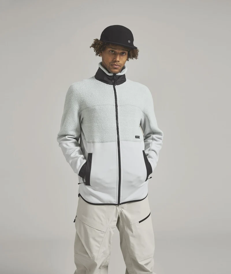 FLEECE TEDDY JACKET Unterjacke mit Teddyfleece-Einsätzen grey ice