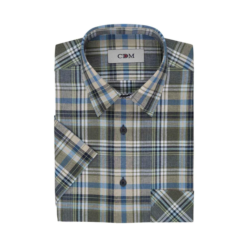 CDM® Herren Hemd oliv 1/2 Arm comfort fit