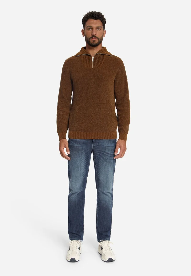 Pullover Half Zip High Neck Light Weight Chenille