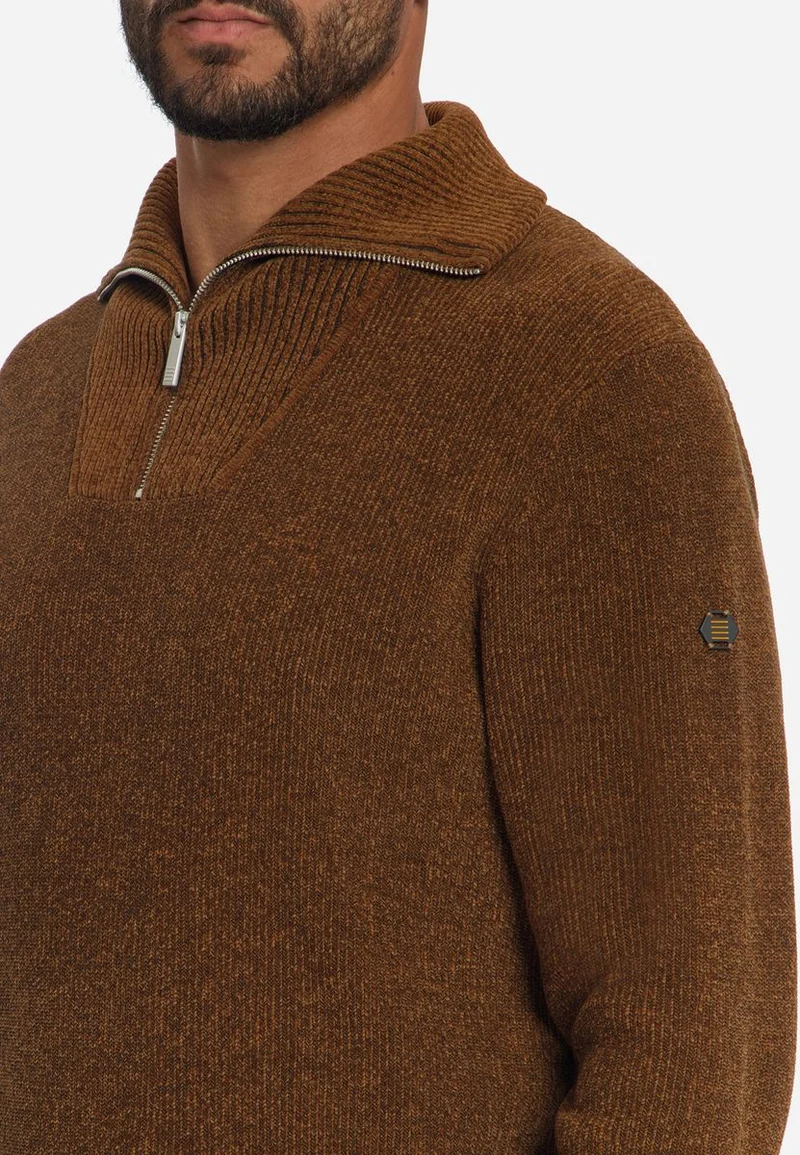 Pullover Half Zip High Neck Light Weight Chenille