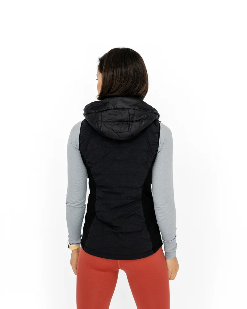 Double Zip Light Puffer Weste (mit abnehmbarer Kapuze)