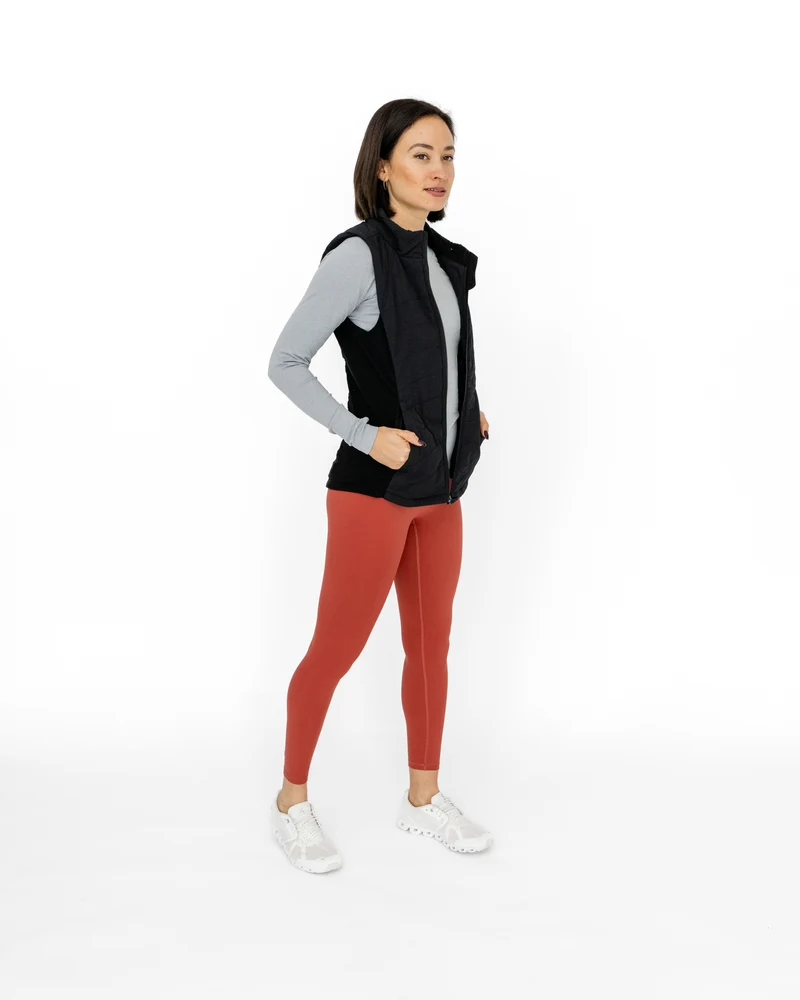 Double Zip Light Puffer Weste (mit abnehmbarer Kapuze)