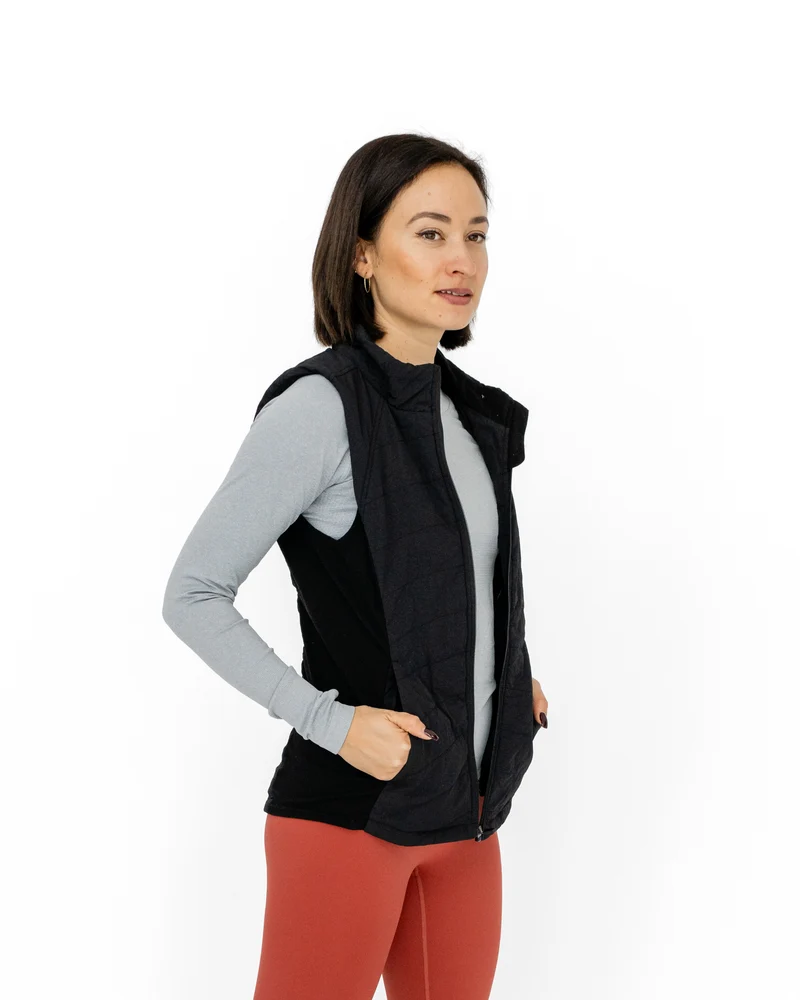 Double Zip Light Puffer Weste (mit abnehmbarer Kapuze)