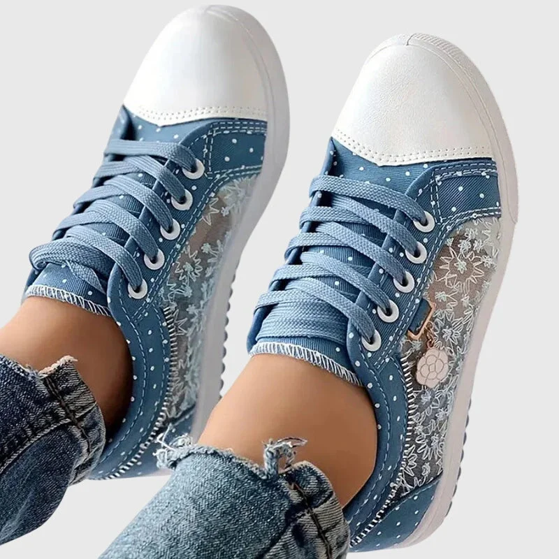 Damen Sneaker mit Blumendetail
