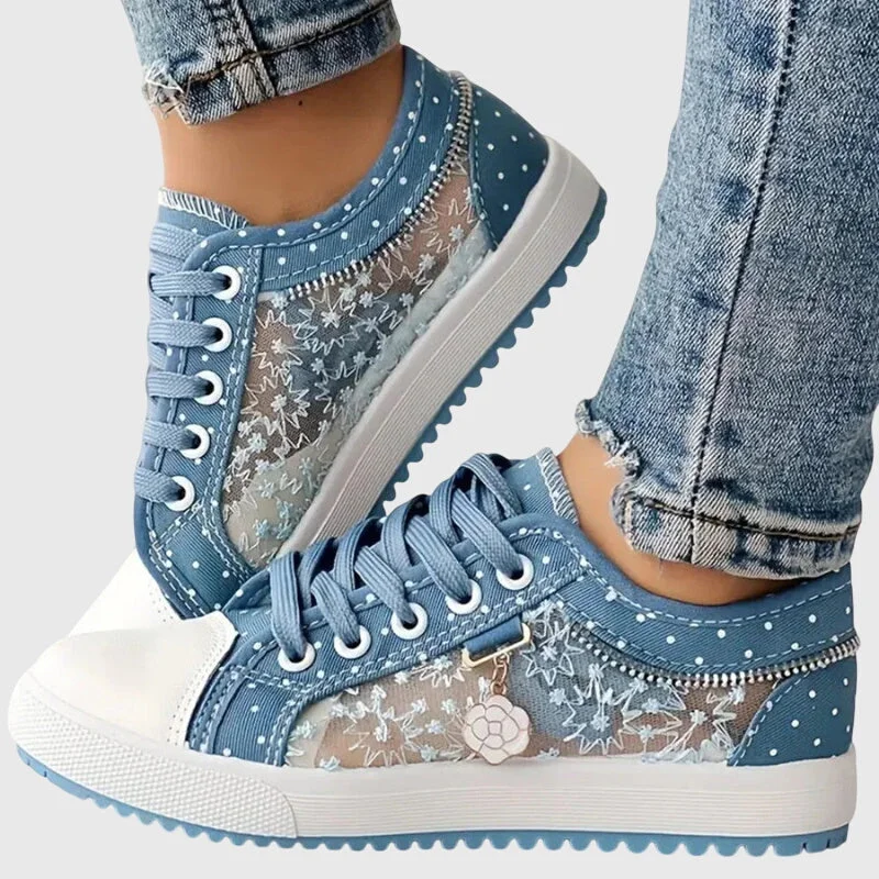 Damen Sneaker mit Blumendetail