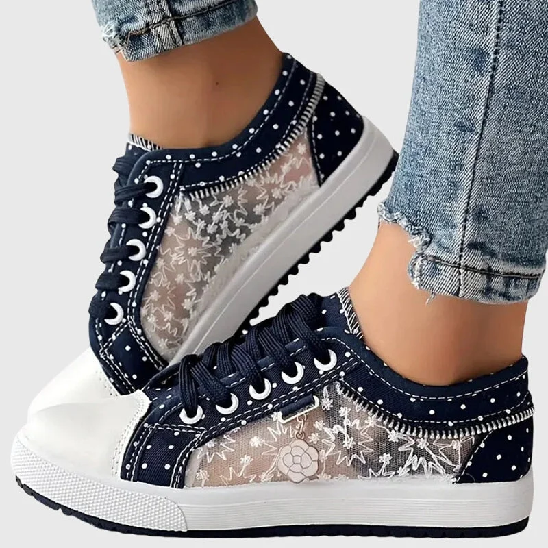 Damen Sneaker mit Blumendetail