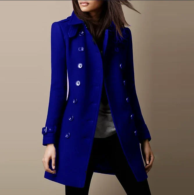 Damen Zweireihiger Trenchcoat mit Knopfdetails