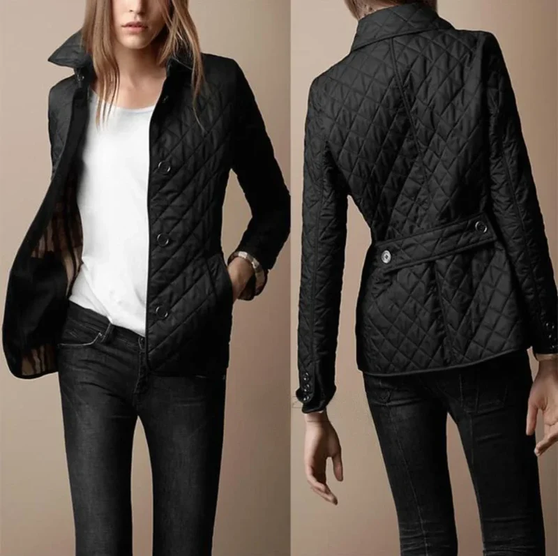 Elegante Damen Steppjacke mit Knopfverschluss