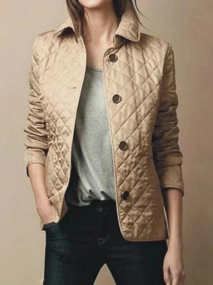 Elegante Damen Steppjacke mit Knopfverschluss