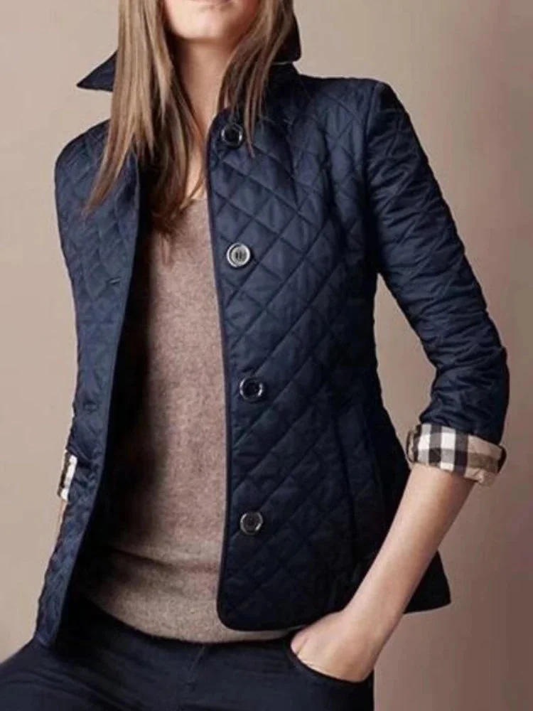 Elegante Damen Steppjacke mit Knopfverschluss
