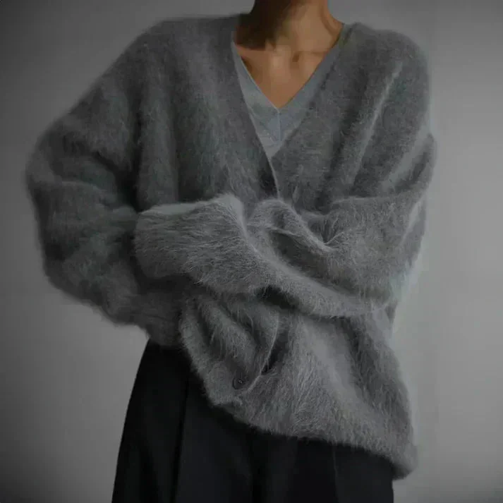 Damen Strickjacke mit Knöpfen und weichem Finish