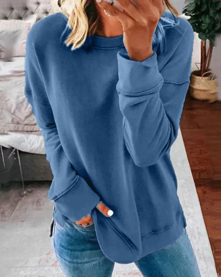 Lässiger Damenpullover mit Rundhalsausschnitt