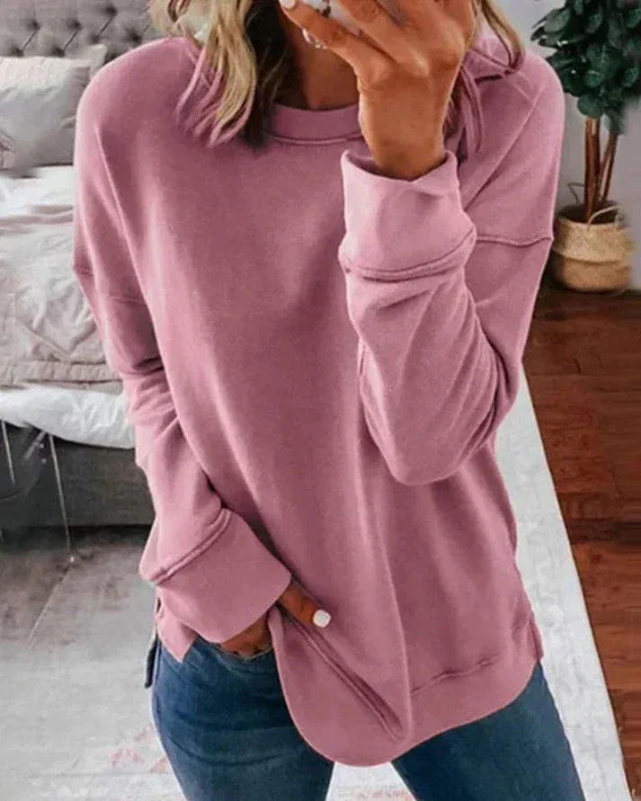 Lässiger Damenpullover mit Rundhalsausschnitt