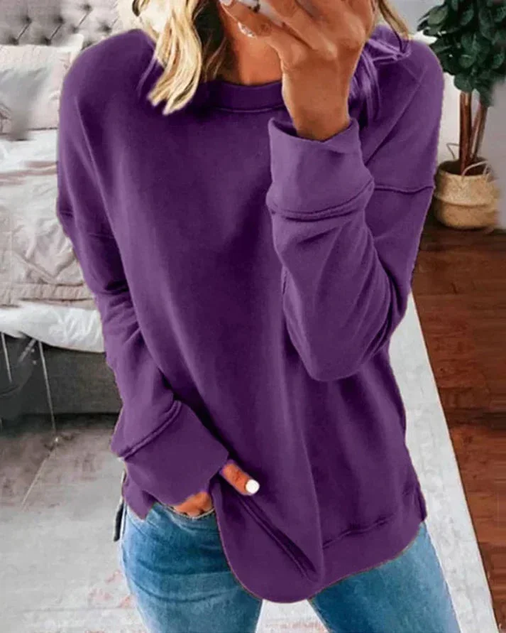 Lässiger Damenpullover mit Rundhalsausschnitt