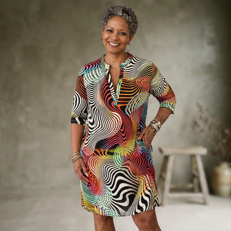 Tialora - Soft-Touch V-Ausschnitt-Kleid