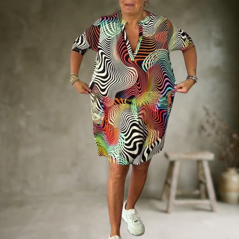 Tialora - Soft-Touch V-Ausschnitt-Kleid