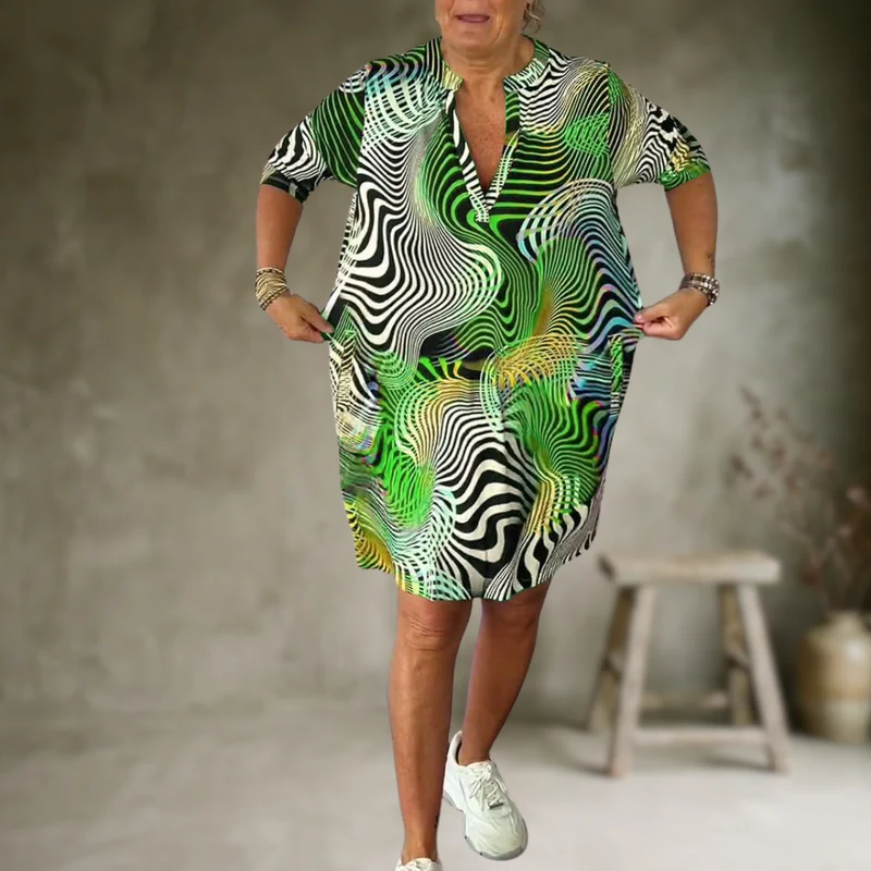 Tialora - Soft-Touch V-Ausschnitt-Kleid
