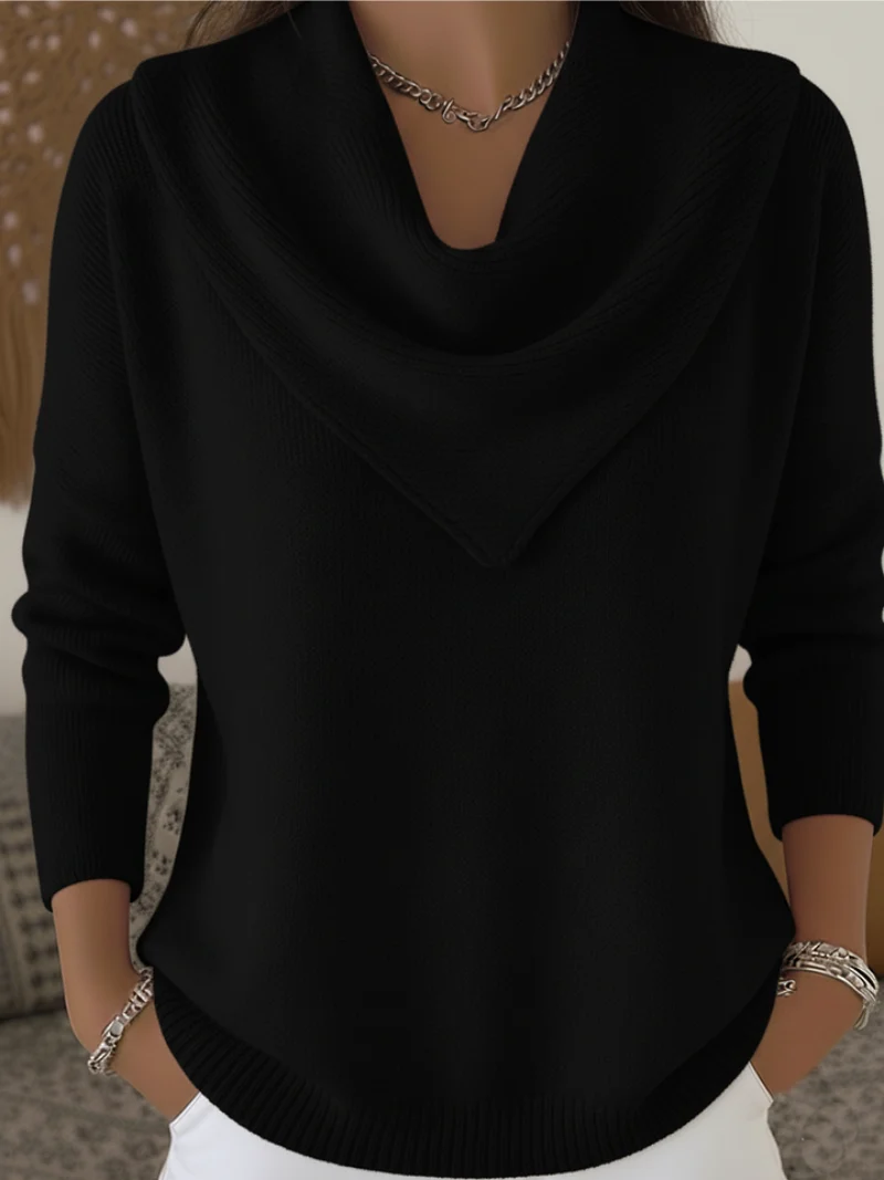 Tavelin - Soft-Touch-Pullover mit Wasserfallkragen