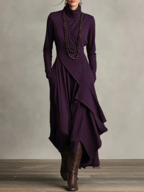 Rylise - drapiertes Maxikleid mit weicher Haptik