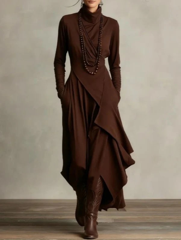 Rylise - drapiertes Maxikleid mit weicher Haptik