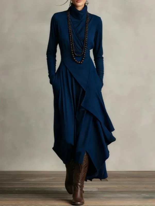 Rylise - drapiertes Maxikleid mit weicher Haptik