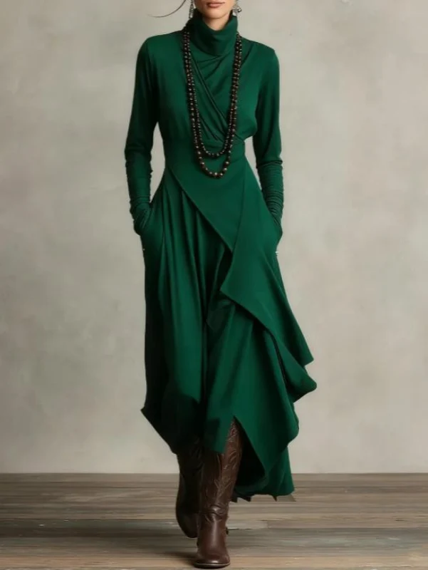 Rylise - drapiertes Maxikleid mit weicher Haptik