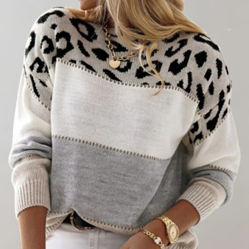 Arlaya - Soft-Touch Leo-Print-Pullover
