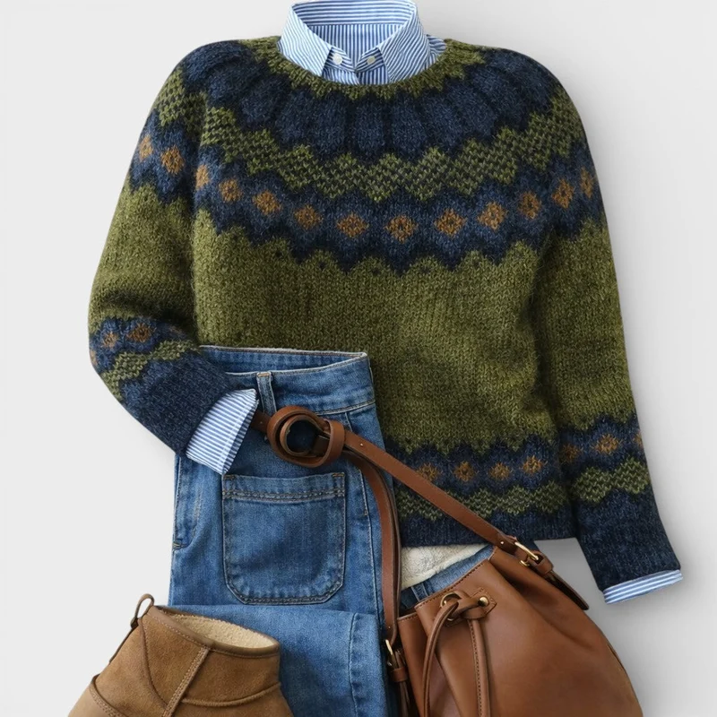 Vionne - Nordischer Soft-Touch-Strickpullover