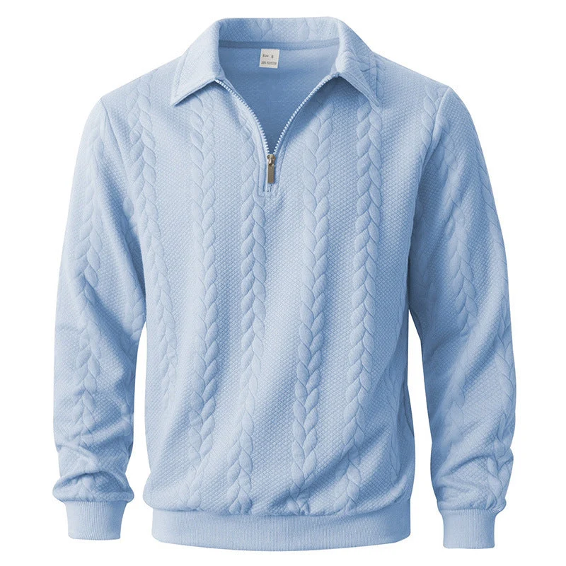 Ethan - Texturiertes Poloshirt mit 1/4-Reißverschluss