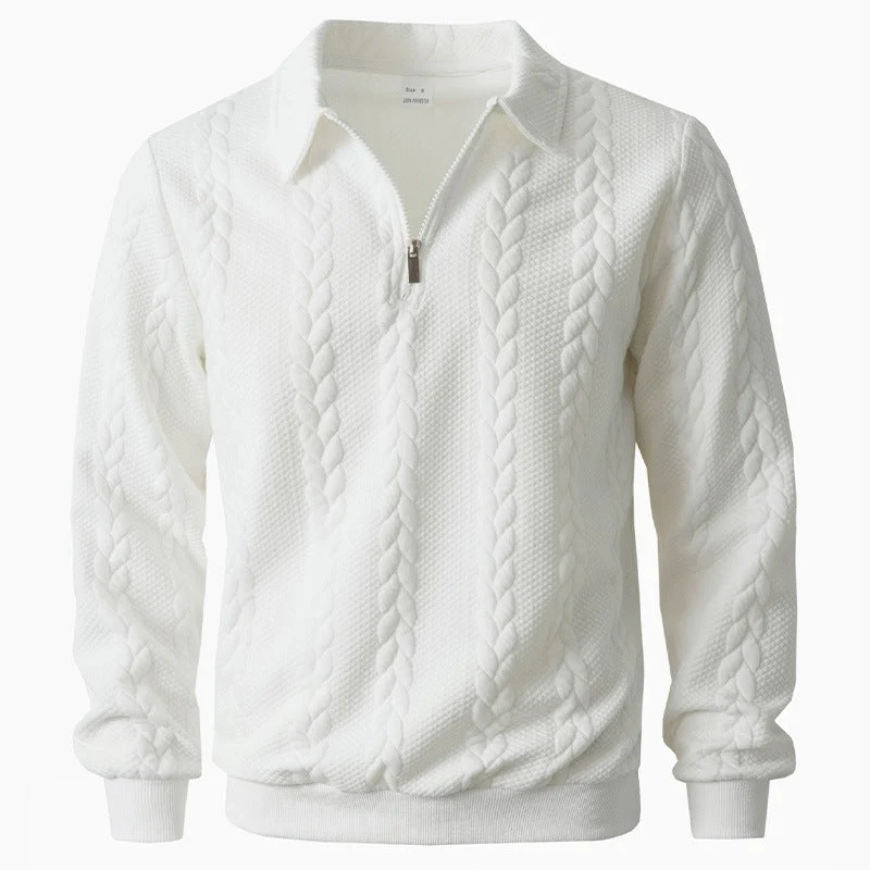 Ethan - Texturiertes Poloshirt mit 1/4-Reißverschluss