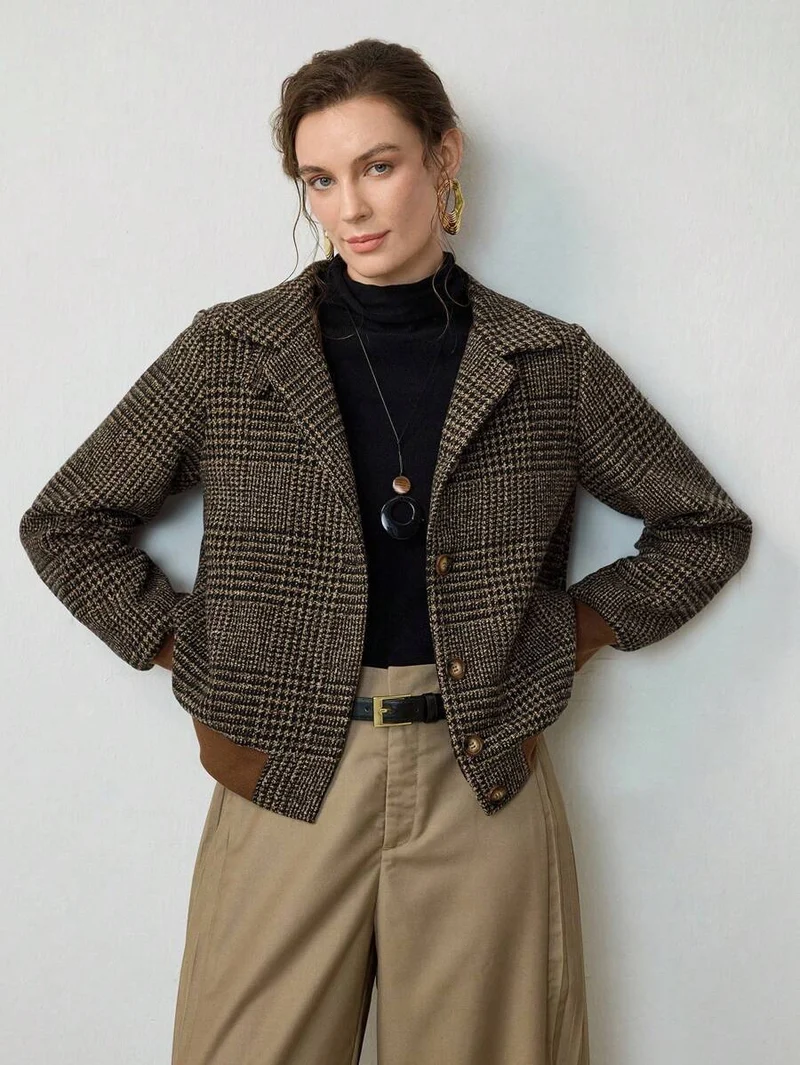 Johanna | Damen Kurze Jacke im Tweed-Stil für Herbst