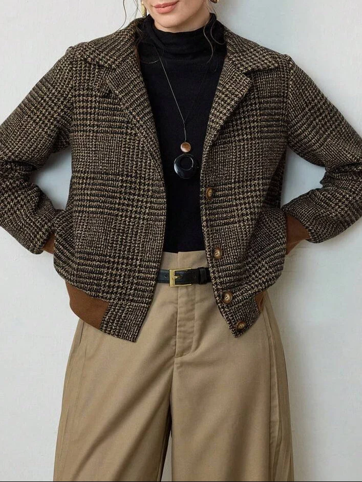 Johanna | Damen Kurze Jacke im Tweed-Stil für Herbst