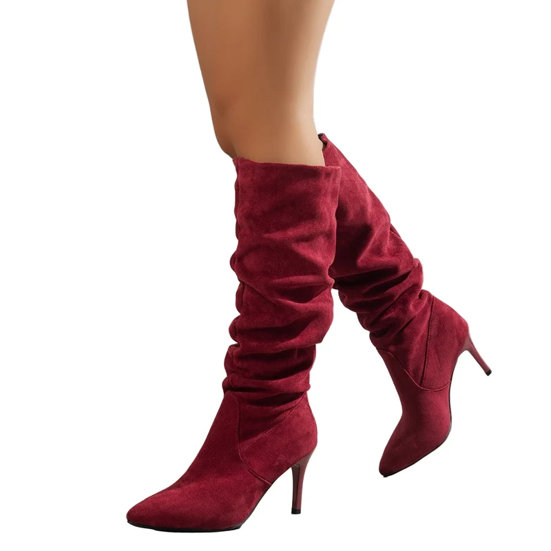 Marie | Damen Wildleder Slouch-Stiefel für Herbst