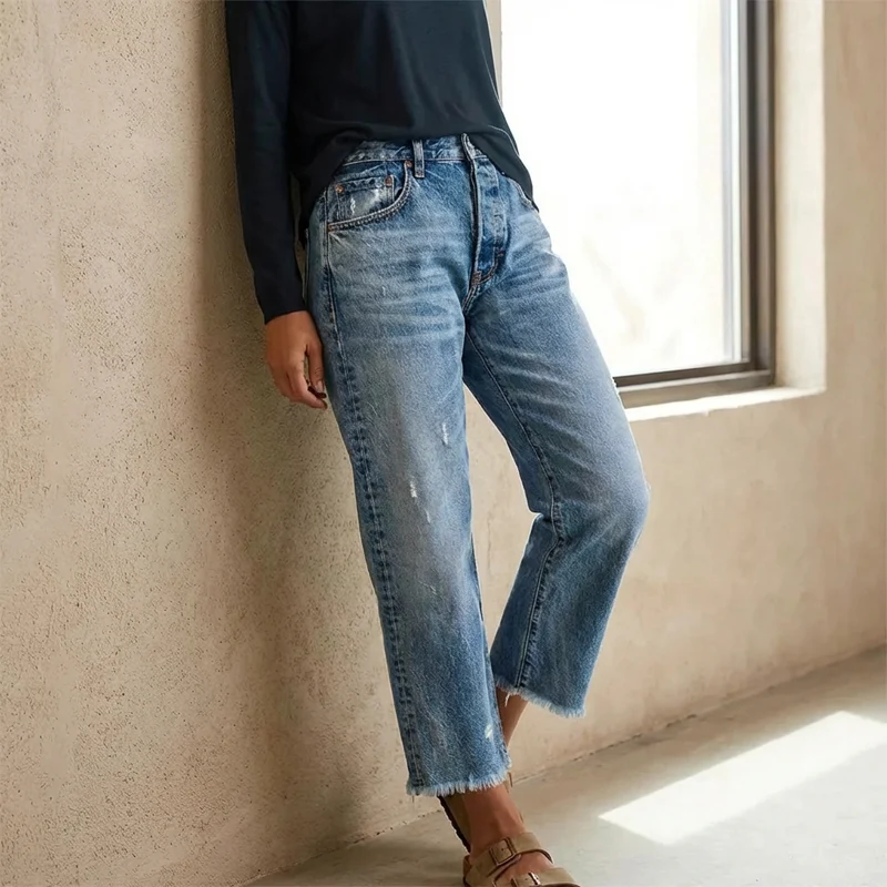 Ida | Damen Jeans kurz im klassischen Retro-Stil