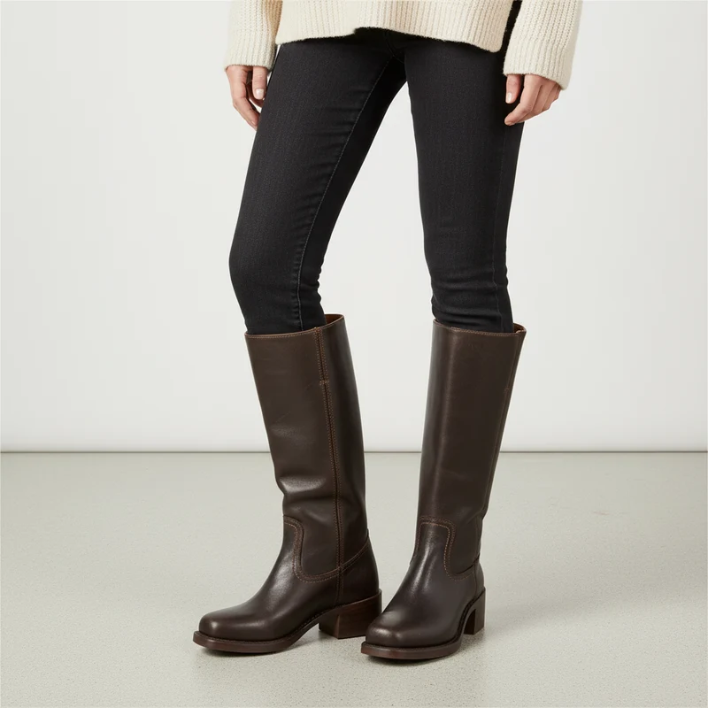 Luisa | Klassische Damen Hochschaft Lederstiefel zum Herbst