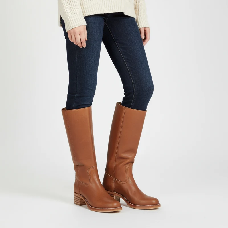 Luisa | Klassische Damen Hochschaft Lederstiefel zum Herbst