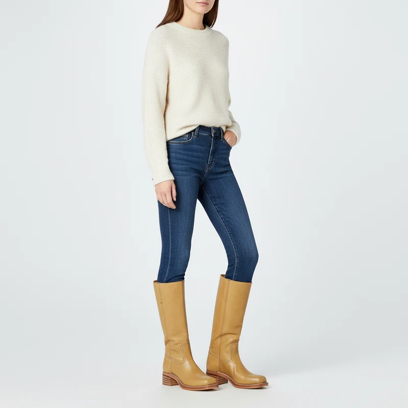 Luisa | Klassische Damen Hochschaft Lederstiefel zum Herbst