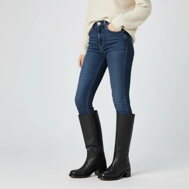 Luisa | Klassische Damen Hochschaft Lederstiefel zum Herbst