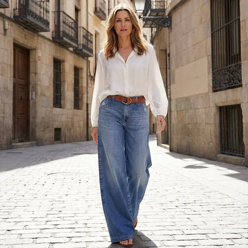 Luisa | Damen Jeans Hochbund im Vintage-Stil