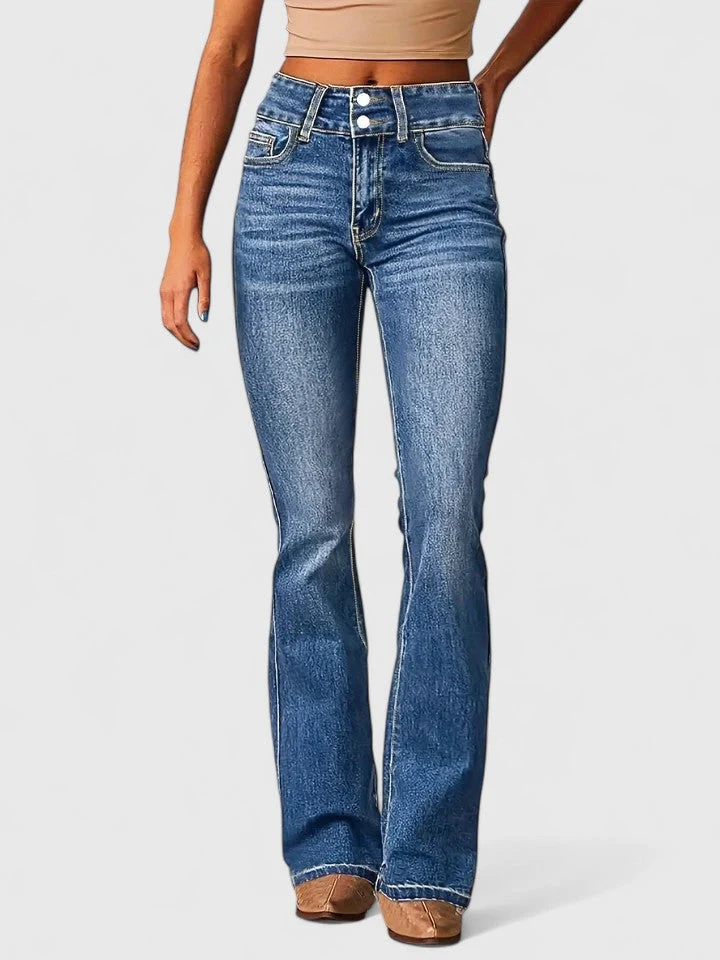 Sophia | Elegante Damen Jeans mit Schlag für Herbst