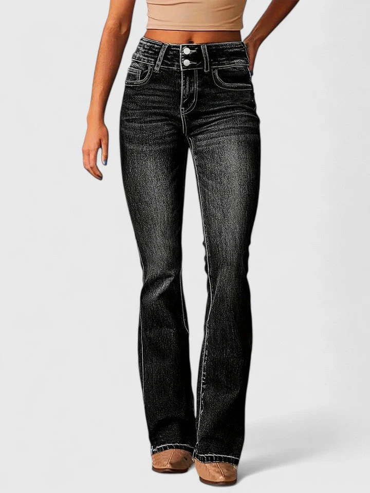 Sophia | Elegante Damen Jeans mit Schlag für Herbst