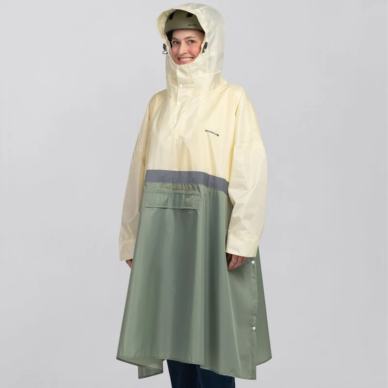 Großer Regenponcho mit Ärmeln (mit reflektierendem Streifen)