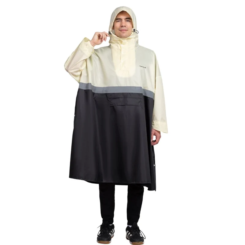 Großer Regenponcho mit Ärmeln (mit reflektierendem Streifen)