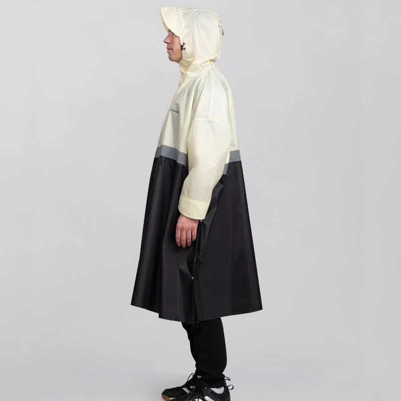 Großer Regenponcho mit Ärmeln (mit reflektierendem Streifen)