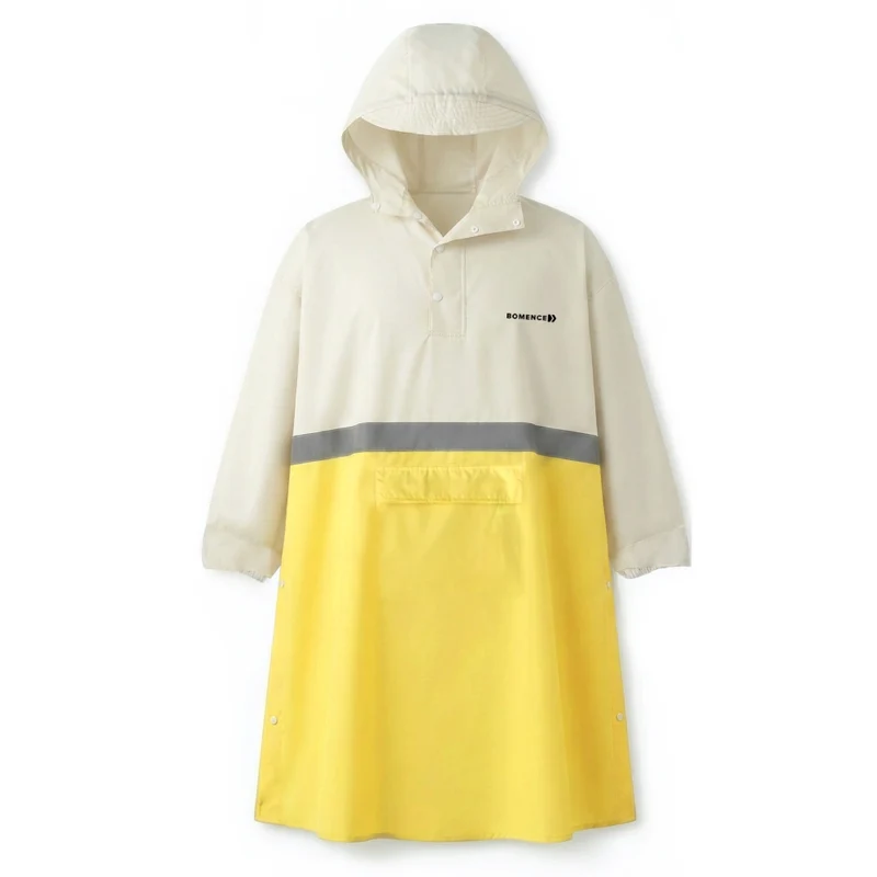 Großer Regenponcho mit Ärmeln (mit reflektierendem Streifen)