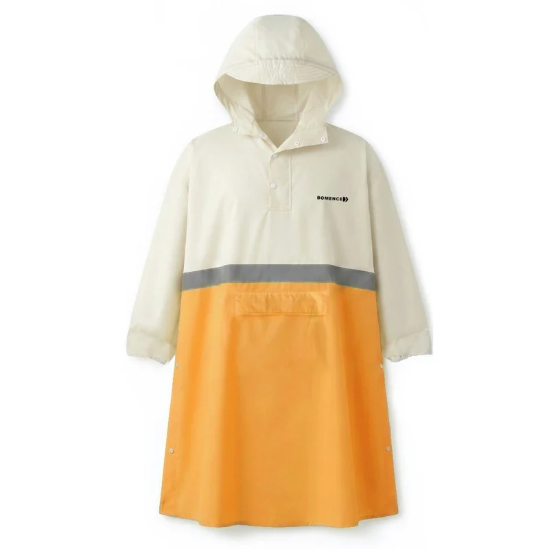 Großer Regenponcho mit Ärmeln (mit reflektierendem Streifen)