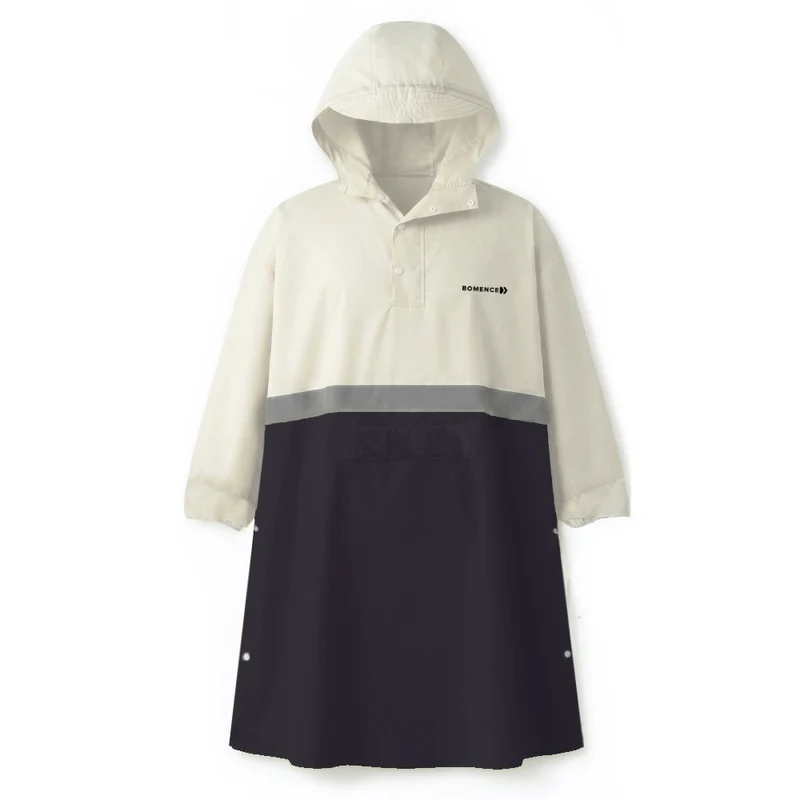 Großer Regenponcho mit Ärmeln (mit reflektierendem Streifen)