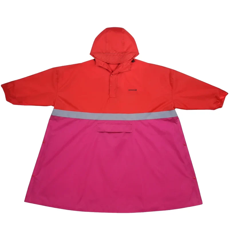 Großer Regenponcho mit Ärmeln (mit reflektierendem Streifen)