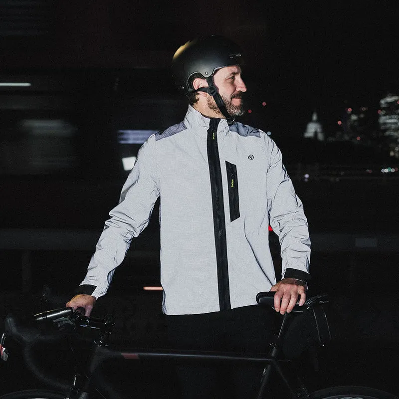 City Men's 100% Reflective Waterproof Commuter Cycling Jacket