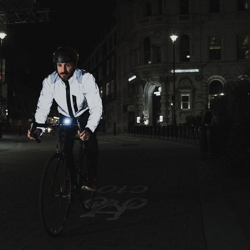 City Men's 100% Reflective Waterproof Commuter Cycling Jacket